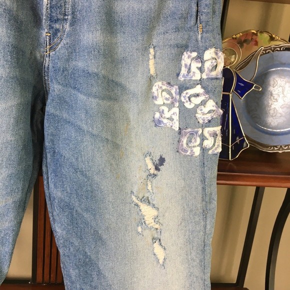 New LOST DAZE Washed Blue Denim Portal Jeans Size 31 $850 - Picture 14 of 14